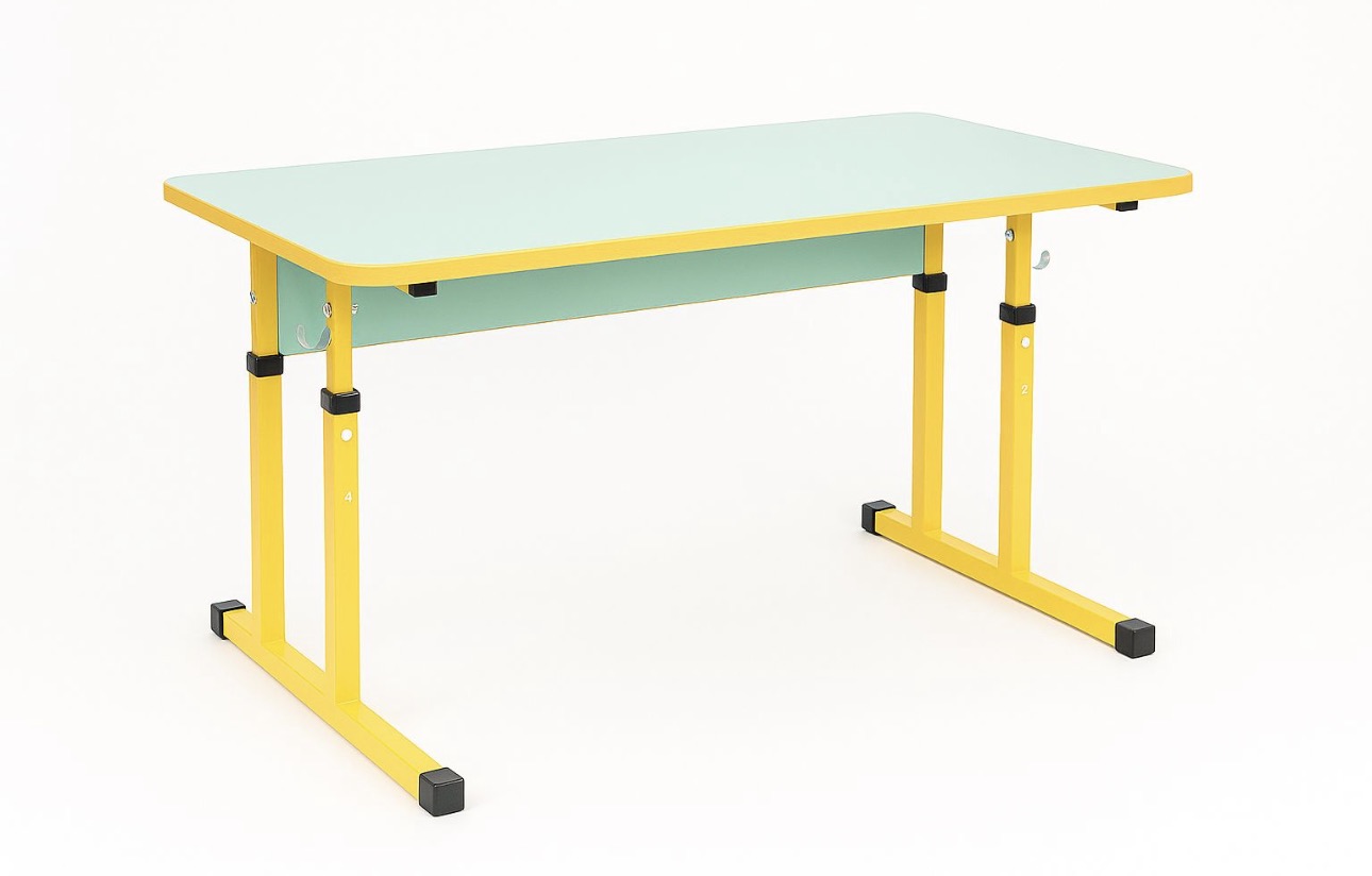 Стіл дитячий 2-місний без полиці, регулюється на ростові групи № 1-3 1200х500х460-580 мм Розком